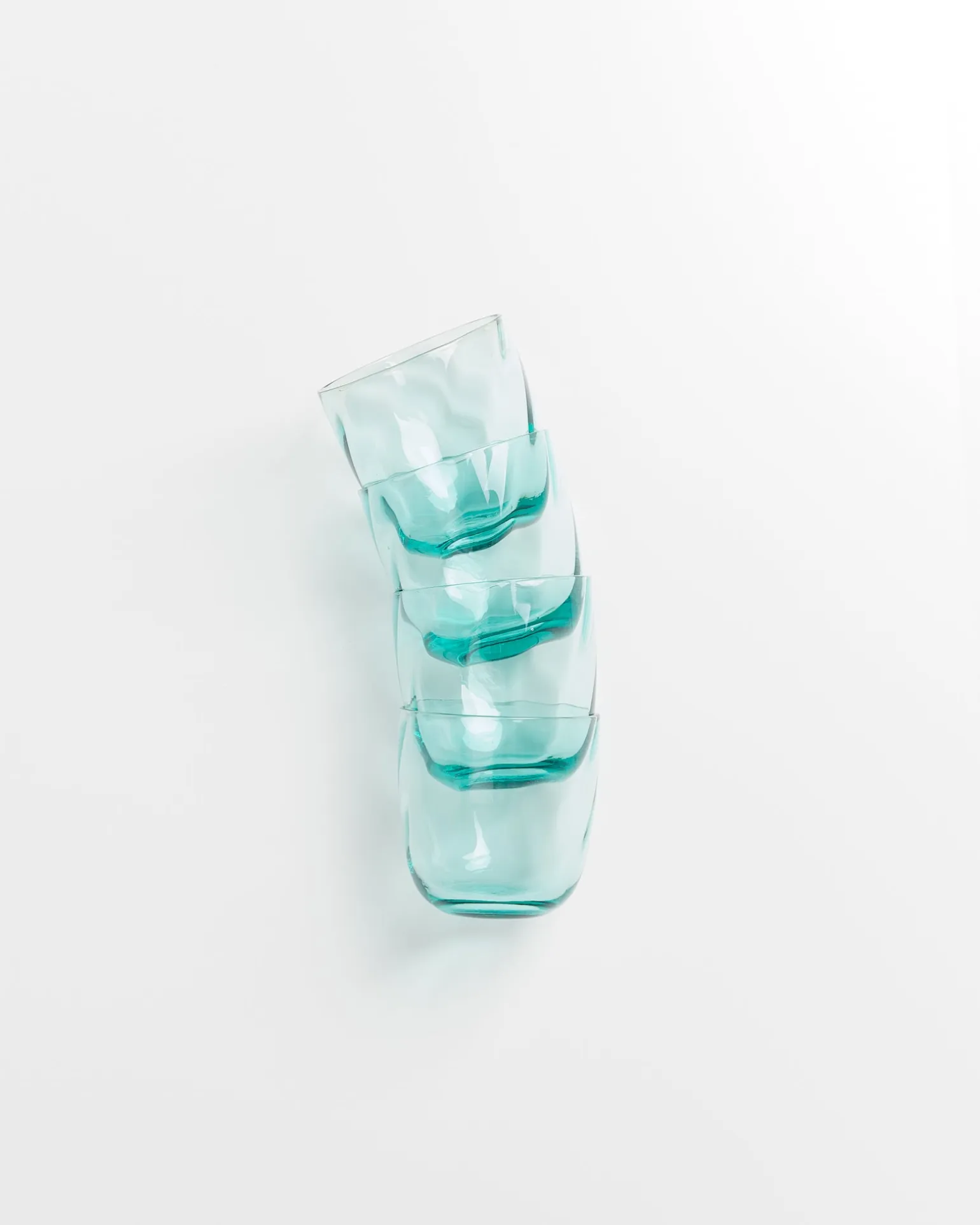 Calma Glas klein swirl grün 4er-Set