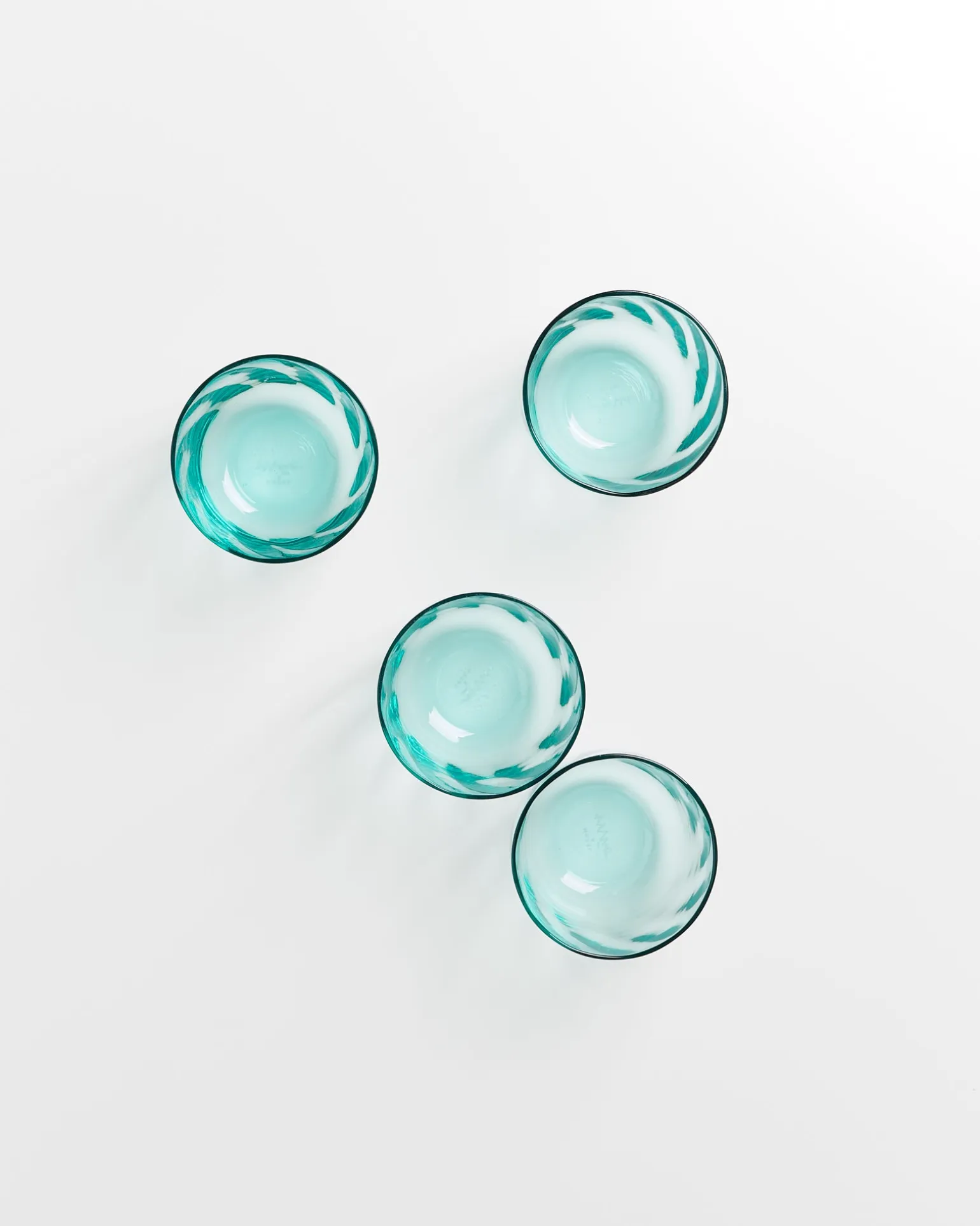 Calma Glas klein swirl grün 4er-Set