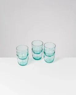 Calma Glas klein swirl grün 6er-Set