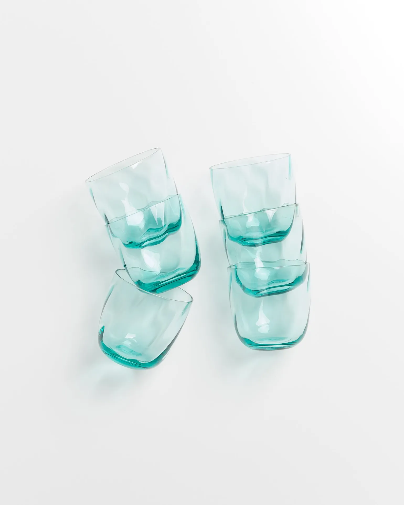 Calma Glas klein swirl grün 6er-Set