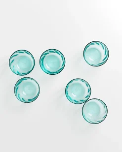 Calma Glas klein swirl grün 6er-Set