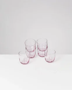 Calma Glas klein swirl lila 6er-Set