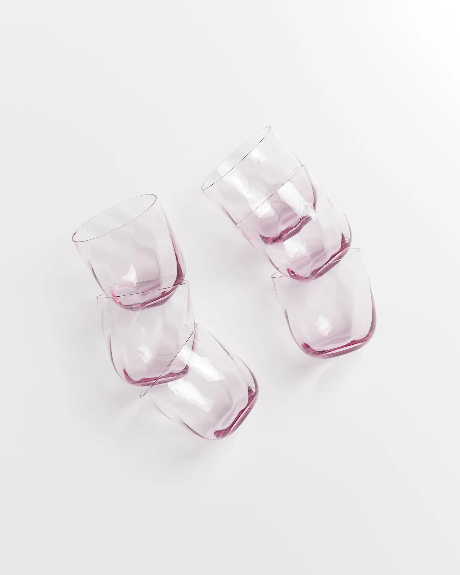 Calma Glas klein swirl lila 6er-Set