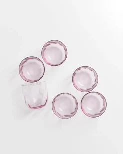 Calma Glas klein swirl lila 6er-Set