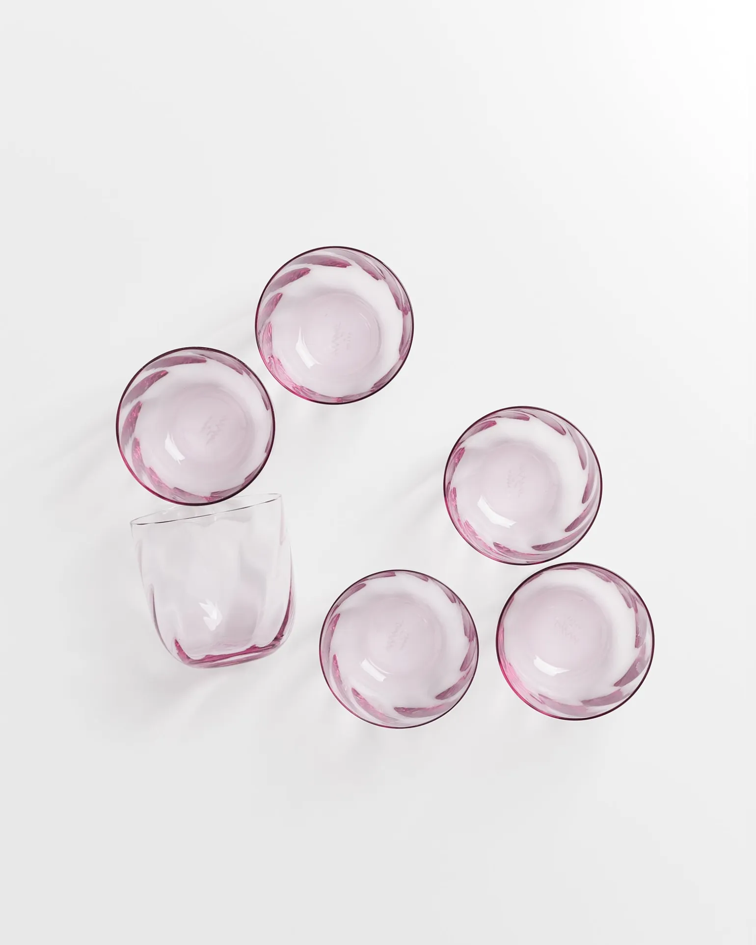 Calma Glas klein swirl lila 6er-Set