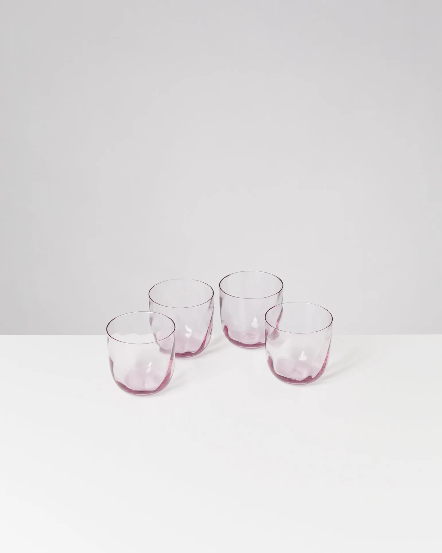 Calma Glas klein swirl lila 4er-Set
