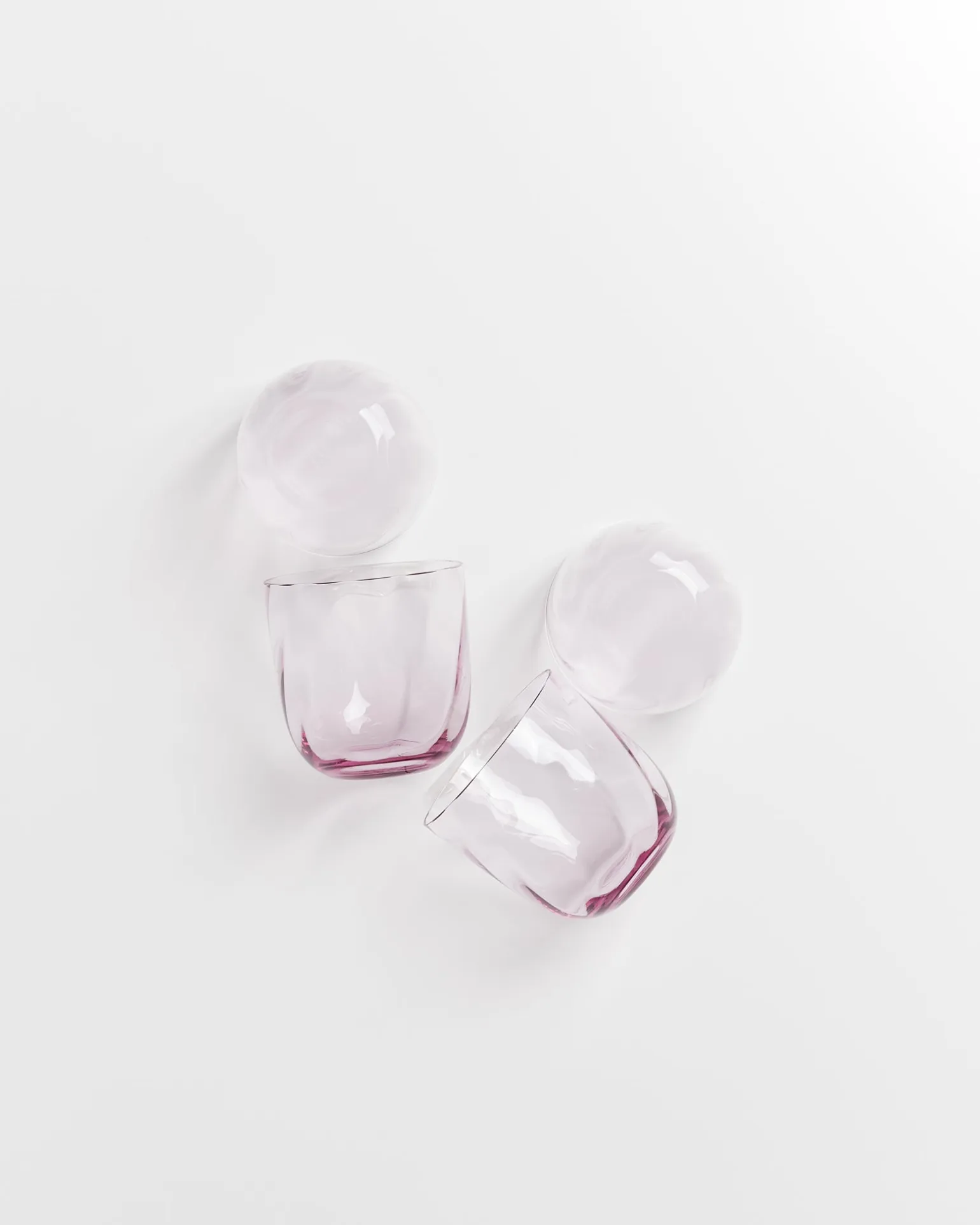 Calma Glas klein swirl lila 4er-Set