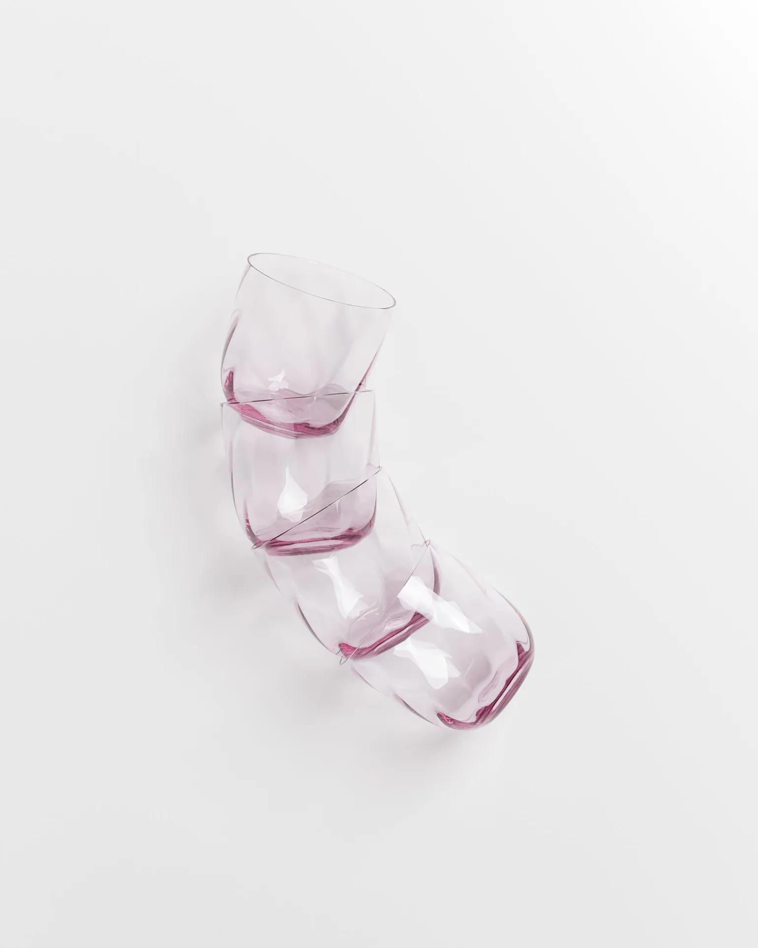 Calma Glas klein swirl lila 4er-Set