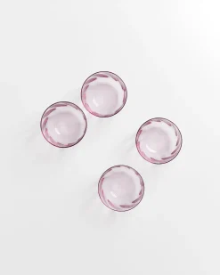Calma Glas klein swirl lila 4er-Set