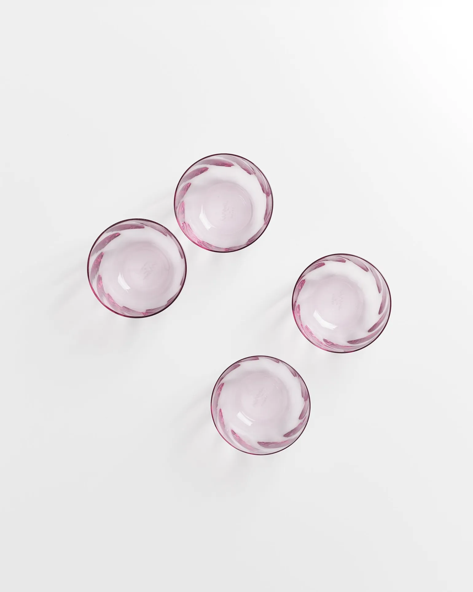 Calma Glas klein swirl lila 4er-Set