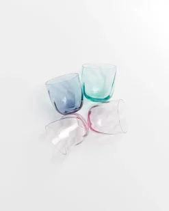 Calma Glas klein swirl mix 4er-Set