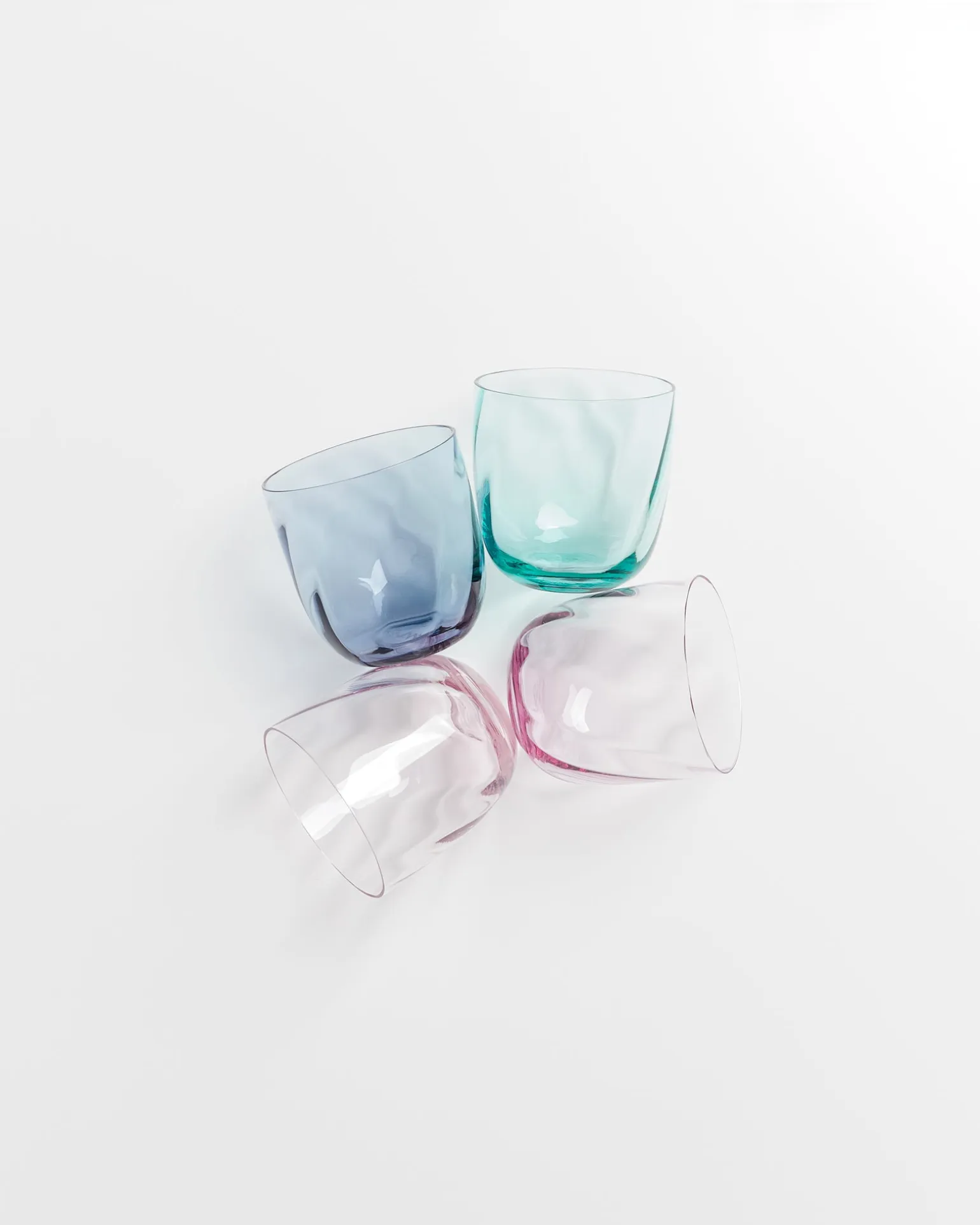 Calma Glas klein swirl mix 4er-Set
