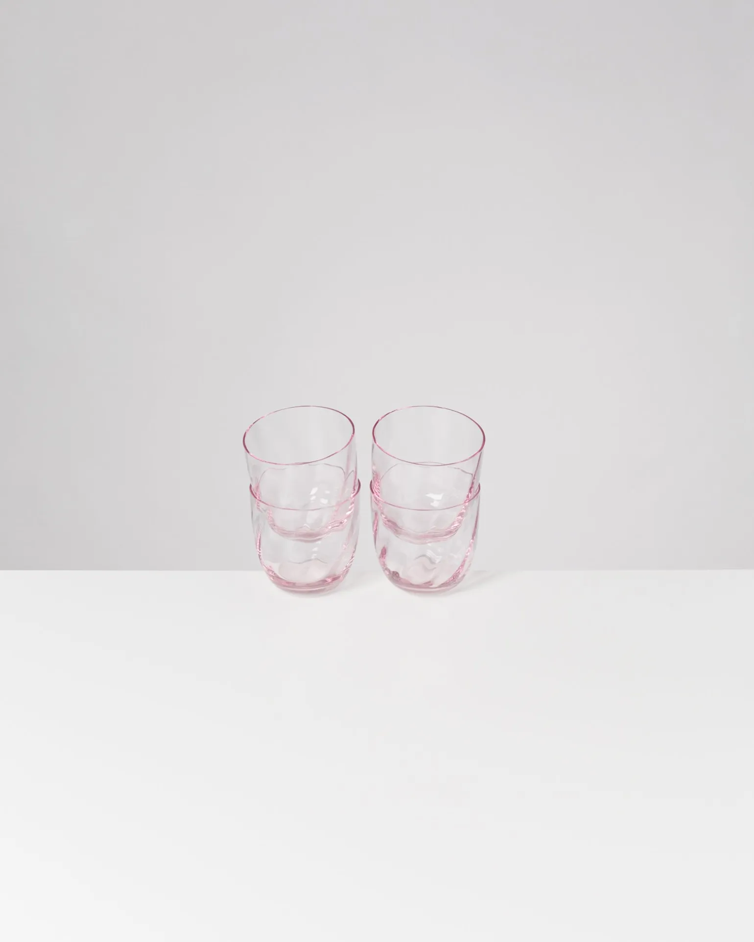 Calma Glas klein swirl rosé 4er-Set