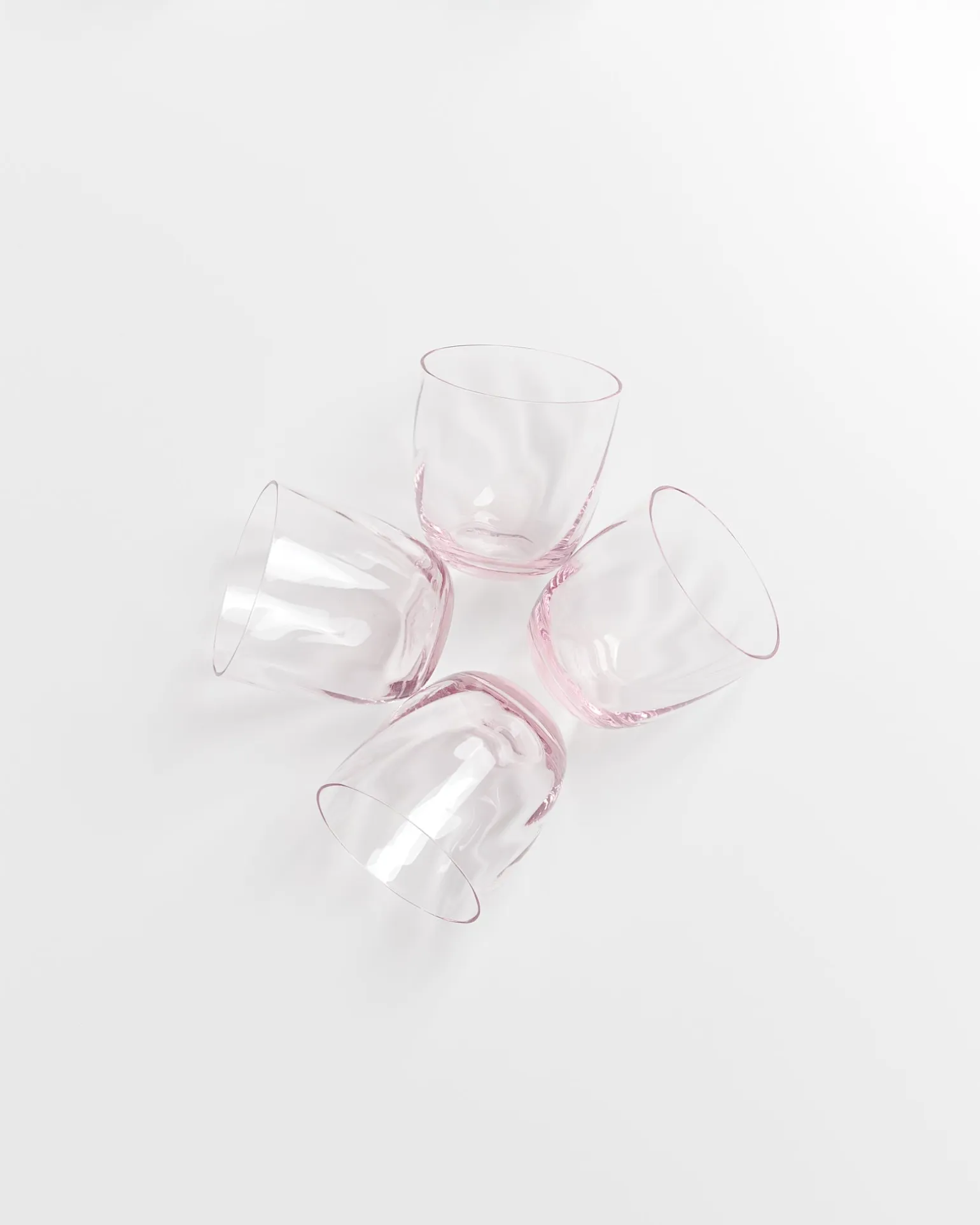 Calma Glas klein swirl rosé 4er-Set