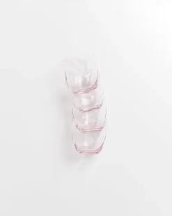 Calma Glas klein swirl rosé 4er-Set