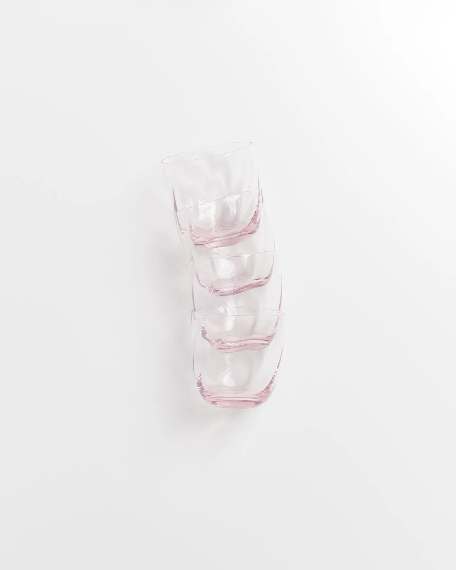 Calma Glas klein swirl rosé 4er-Set