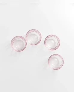 Calma Glas klein swirl rosé 4er-Set