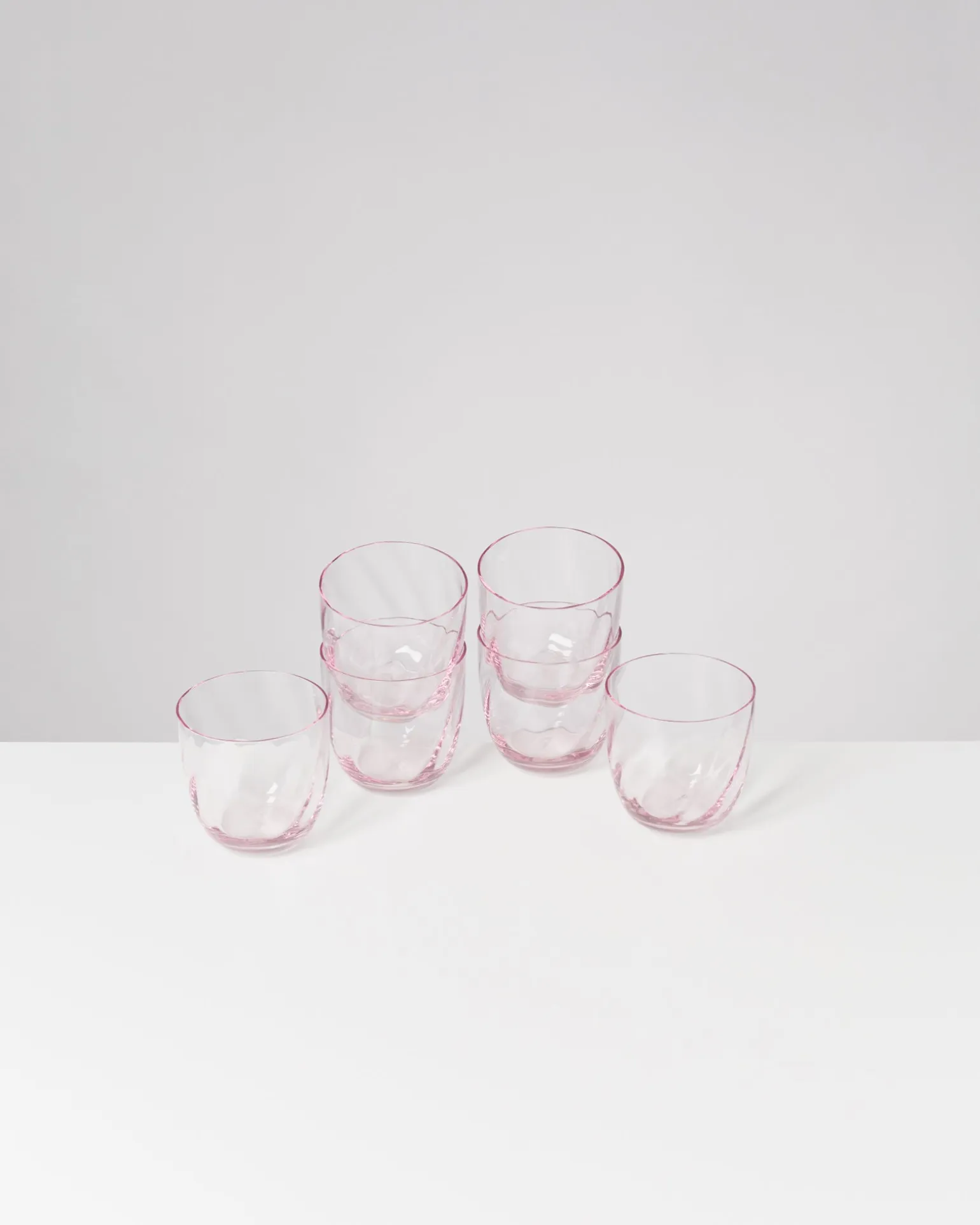 Calma Glas klein swirl rosé 6er-Set