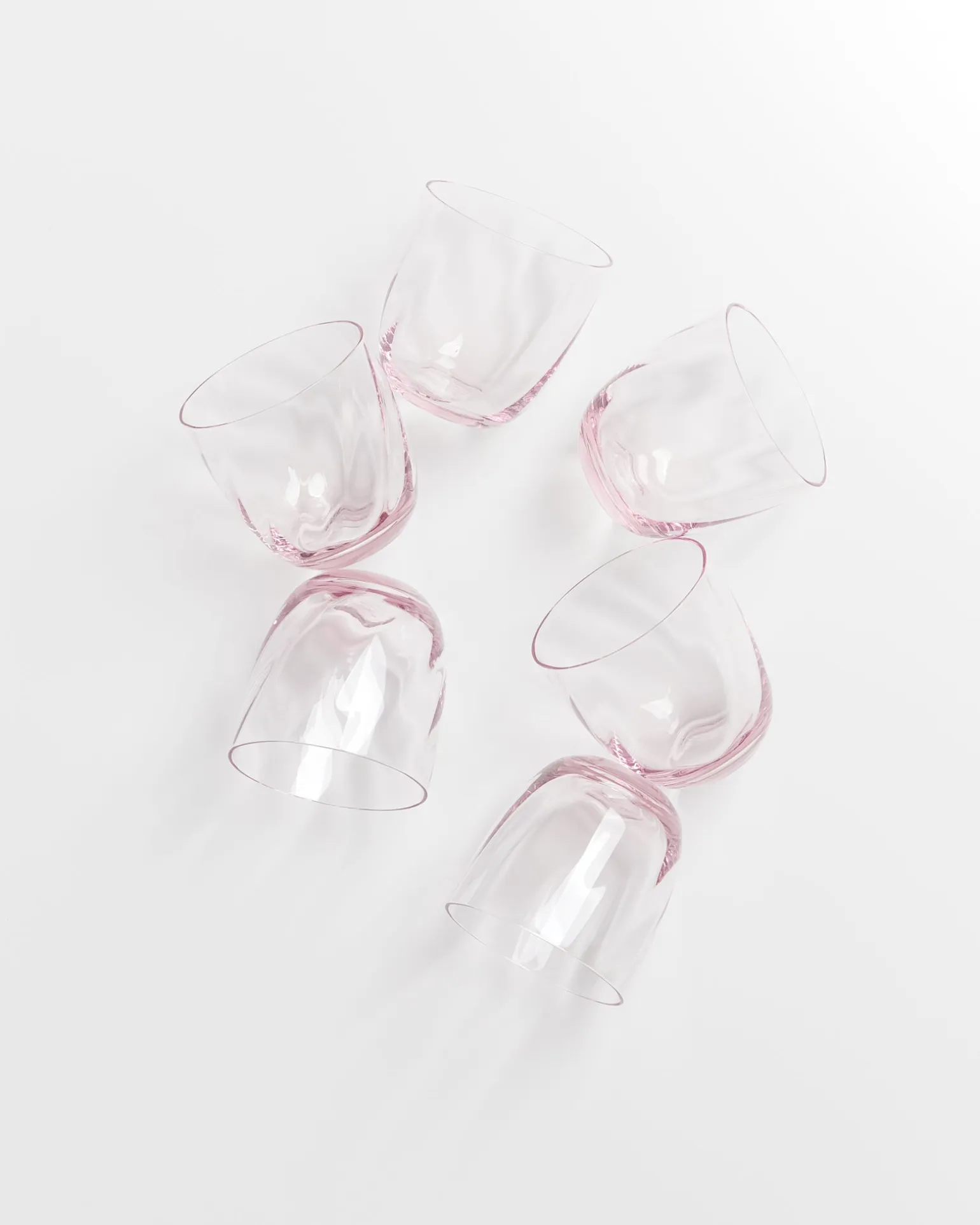 Calma Glas klein swirl rosé 6er-Set