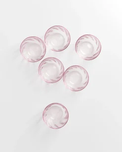 Calma Glas klein swirl rosé 6er-Set