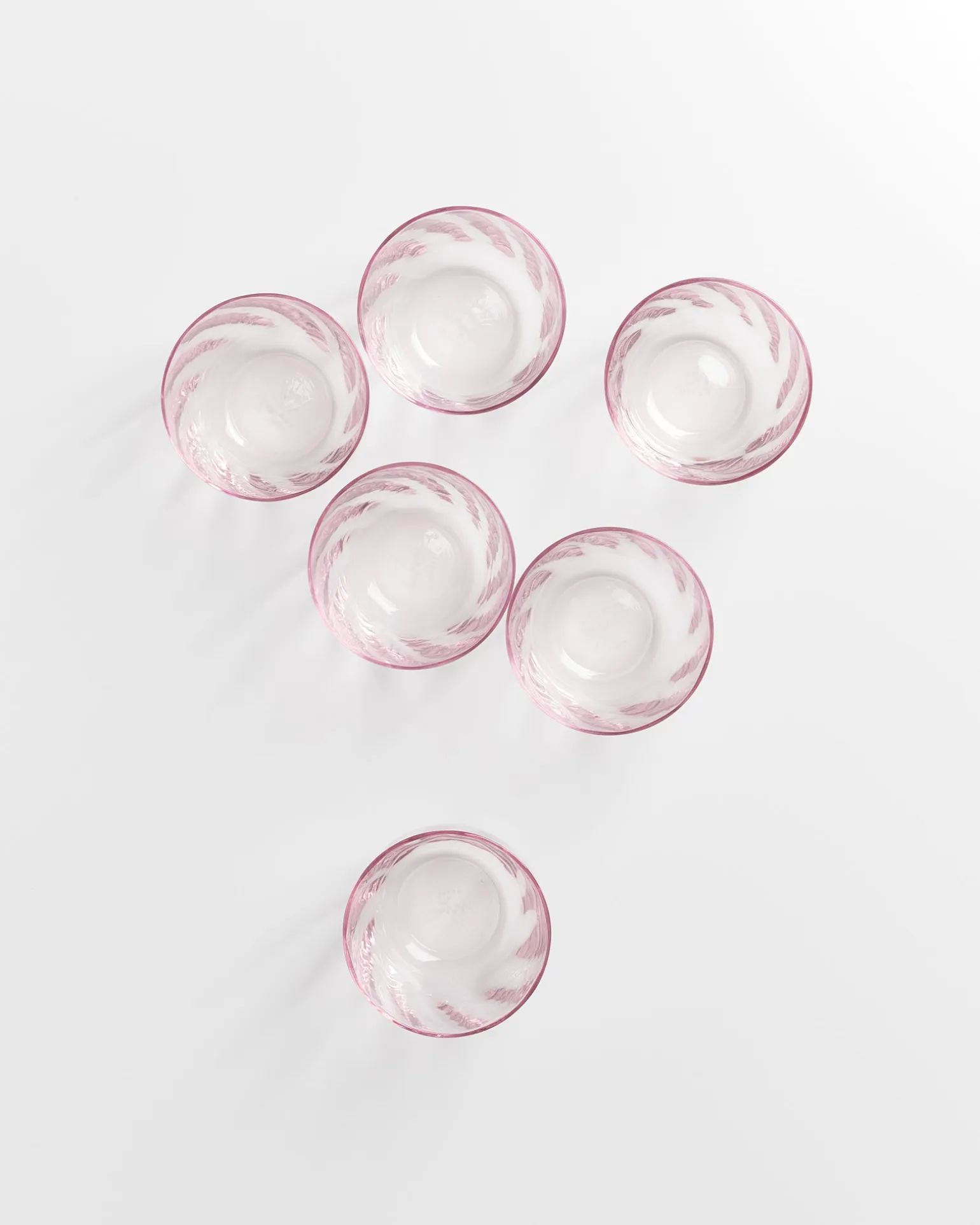 Calma Glas klein swirl rosé 6er-Set