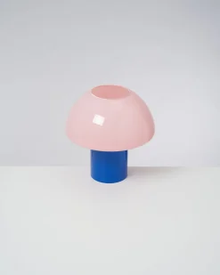 Cogumelo Glaslampe rosa blau