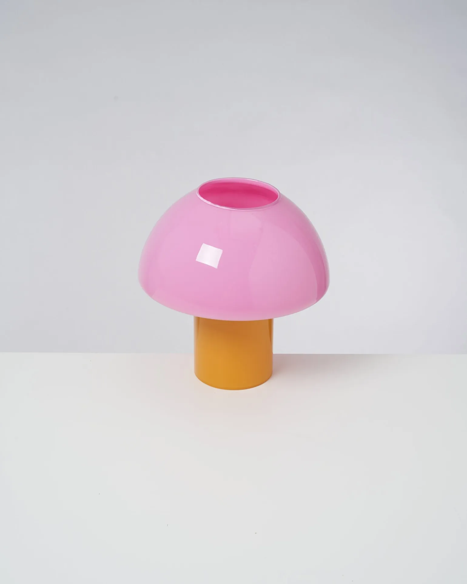 Cogumelo Glaslampe rosa gelb