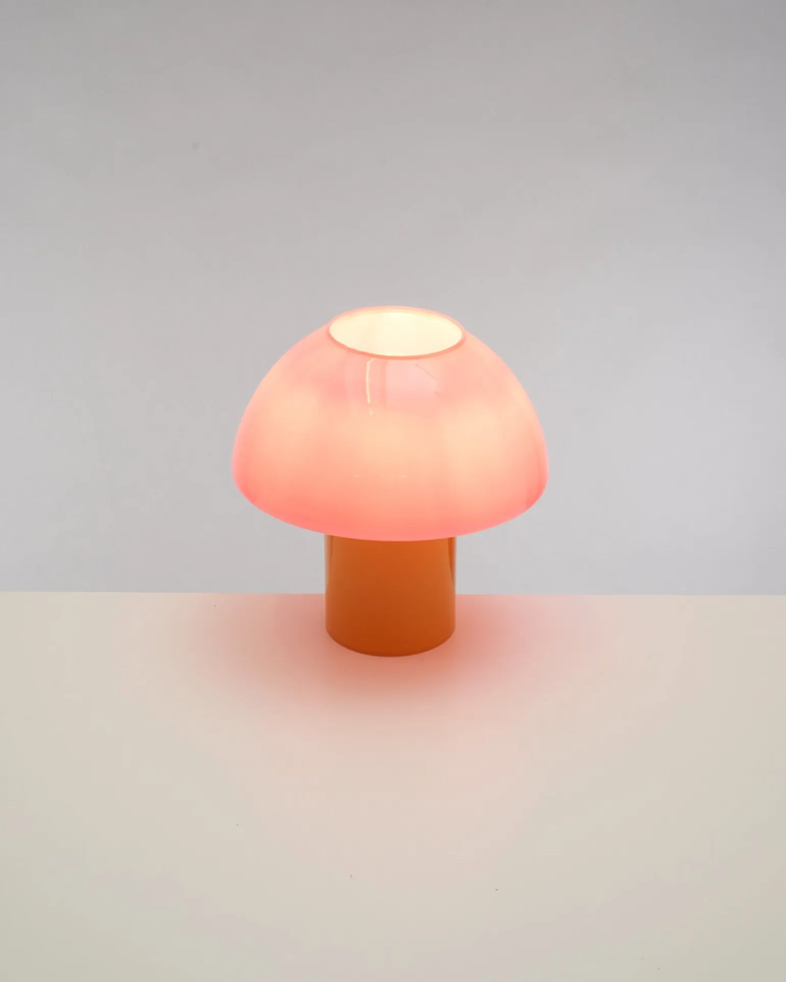 Cogumelo Glaslampe rosa gelb