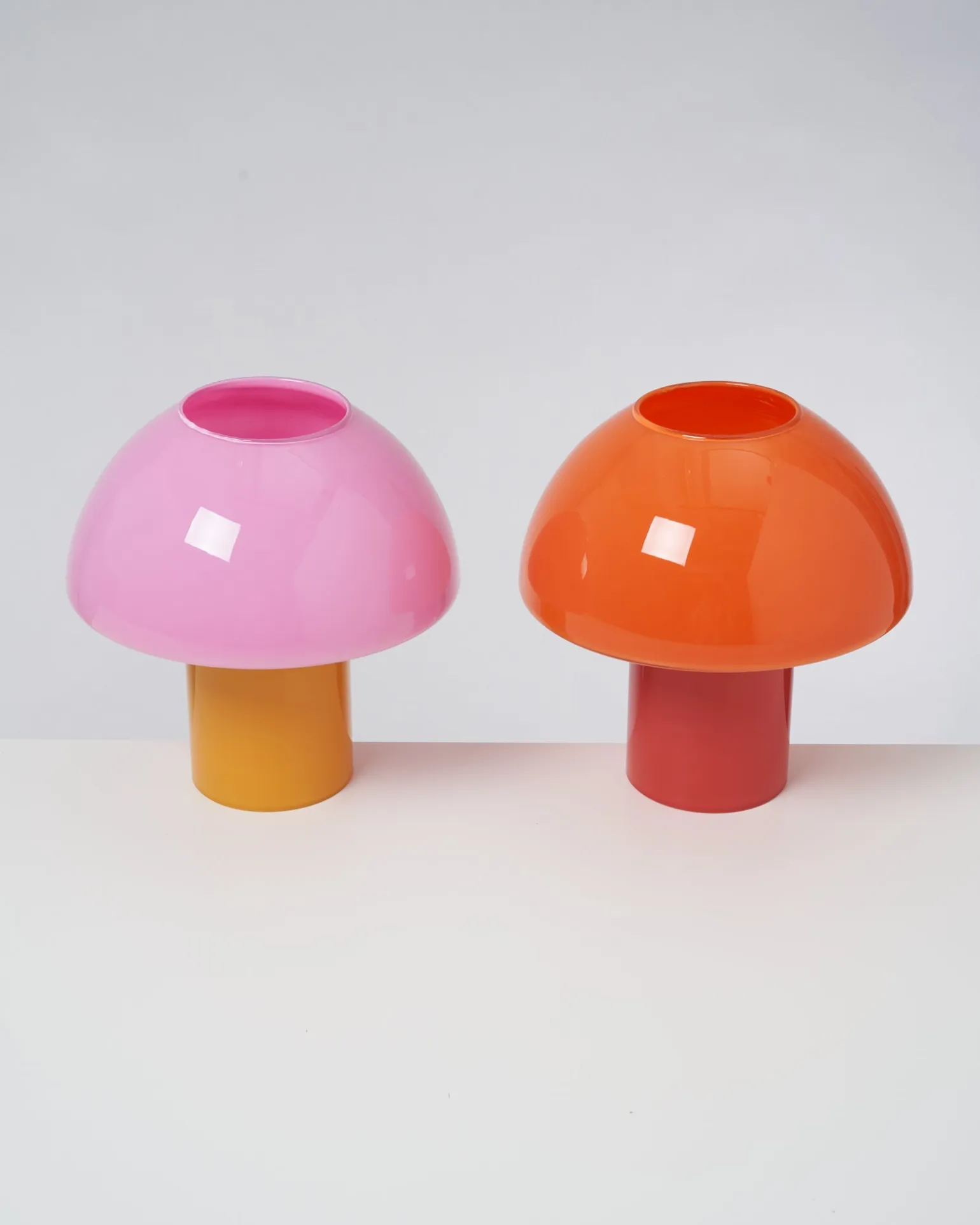 Cogumelo Glaslampe rosa gelb