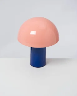 Cogumelo Keramiklampe rosa blau