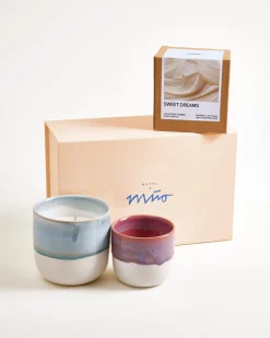 Coimbra Geschenk-Set lila graublau 3-teilig