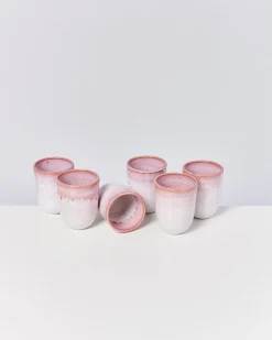 Copa Alto Becher groß rosa weiß 6er-Set