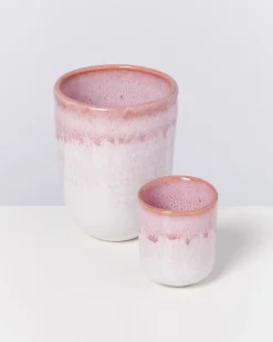Copa Alto Becher groß rosa weiß