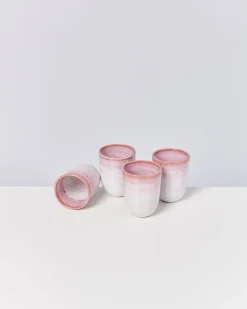 Copa Alto Becher groß rosa weiß 4er-Set