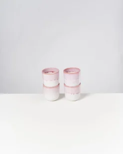 Copa Alto Becher klein rosa weiß 4er-Set