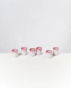 Copa Alto Espressobecher rosa weiß 6er-Set
