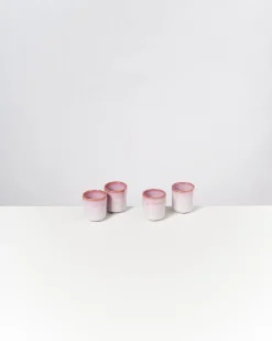 Copa Alto Espressobecher rosa weiß 4er-Set
