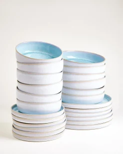 Cordoama Geschirr-Set aqua 24-teilig