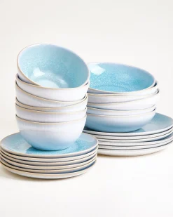 Cordoama Geschirr-Set classic aqua 24-teilig