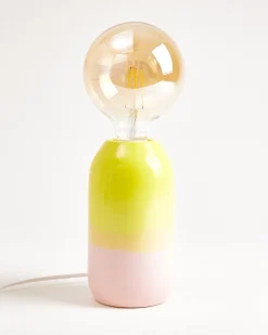 Farol Keramiklampe gelb rosé