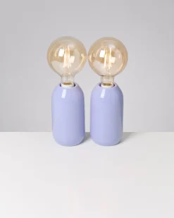 Farol Keramiklampe lila