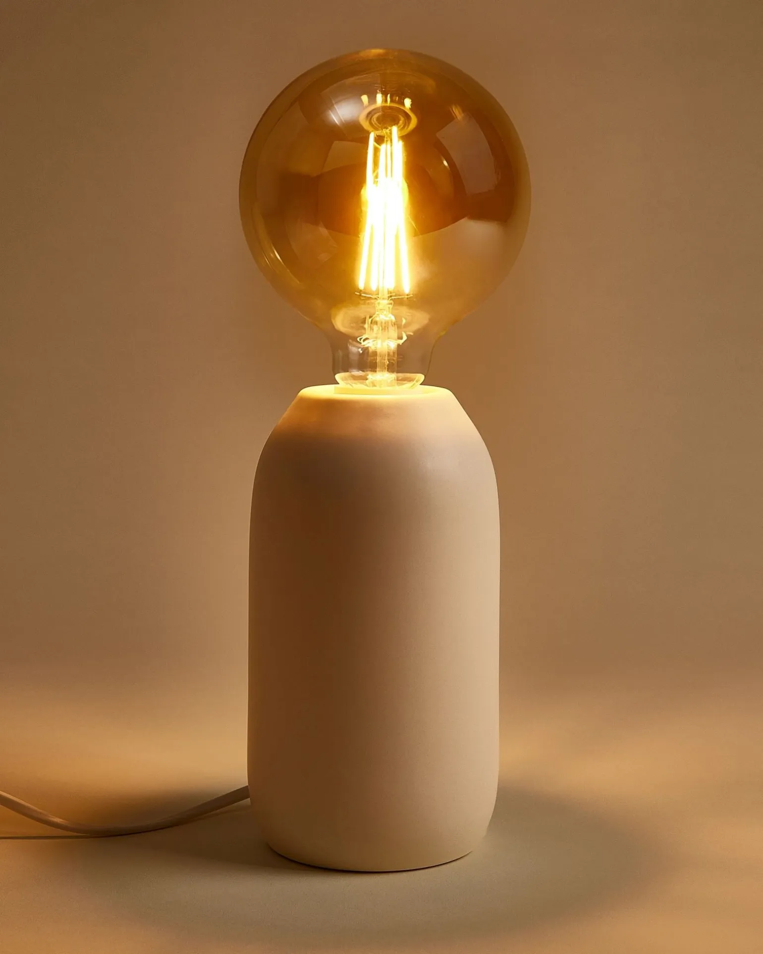 Farol Keramiklampe matt sand