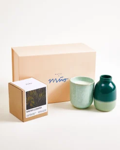 Geschenk-Set Winter Forest dunkelgrün mint 3-teilig