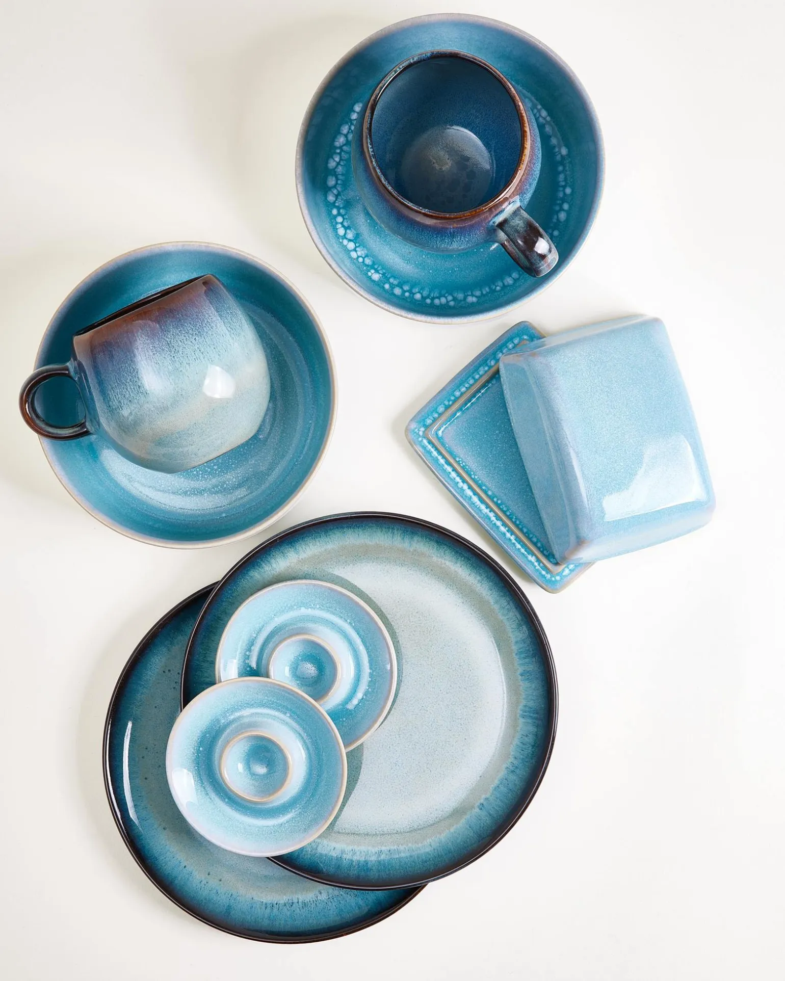 Geschirr-Set Blue Horizon aqua grünblau 9-teilig