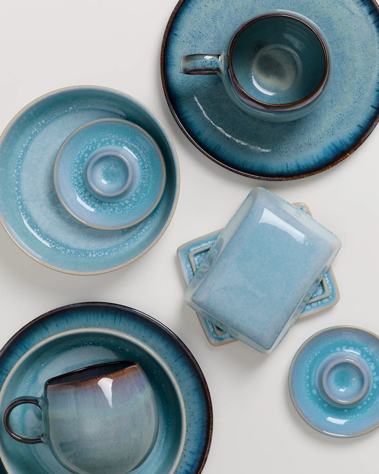 Geschirr-Set Blue Horizon aqua grünblau 9-teilig
