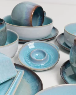 Geschirr-Set Blue Horizon aqua grünblau 17-teilig