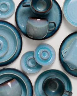 Geschirr-Set Blue Horizon aqua grünblau 17-teilig