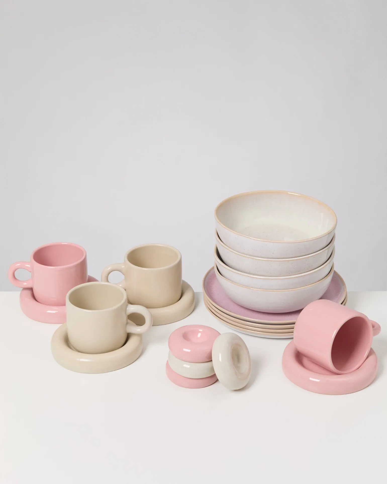 Geschirr-Set Morning Blush rosa sand 16-teilig