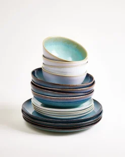 Geschirr-Set Ocean Vibes grünblau mint 16-teilig