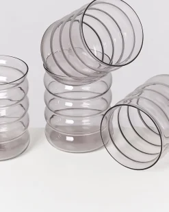 Joia Glas groß bubble grau 4er-Set